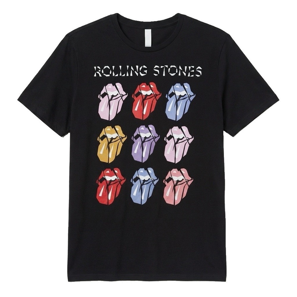 The Rolling Stones Size XL Black Graphic Short Sleeve Top Pullover Band Tee
